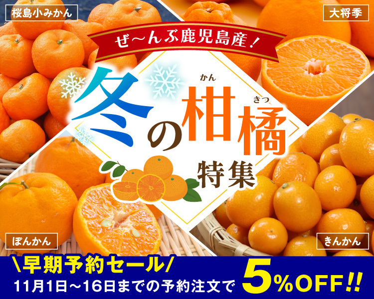 全部鹿児島産！冬の柑橘特集 早期予約セール開催中！